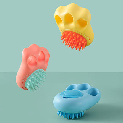 Durable Cartoon Shaped Paw Bath Brush for Cats and Dogs