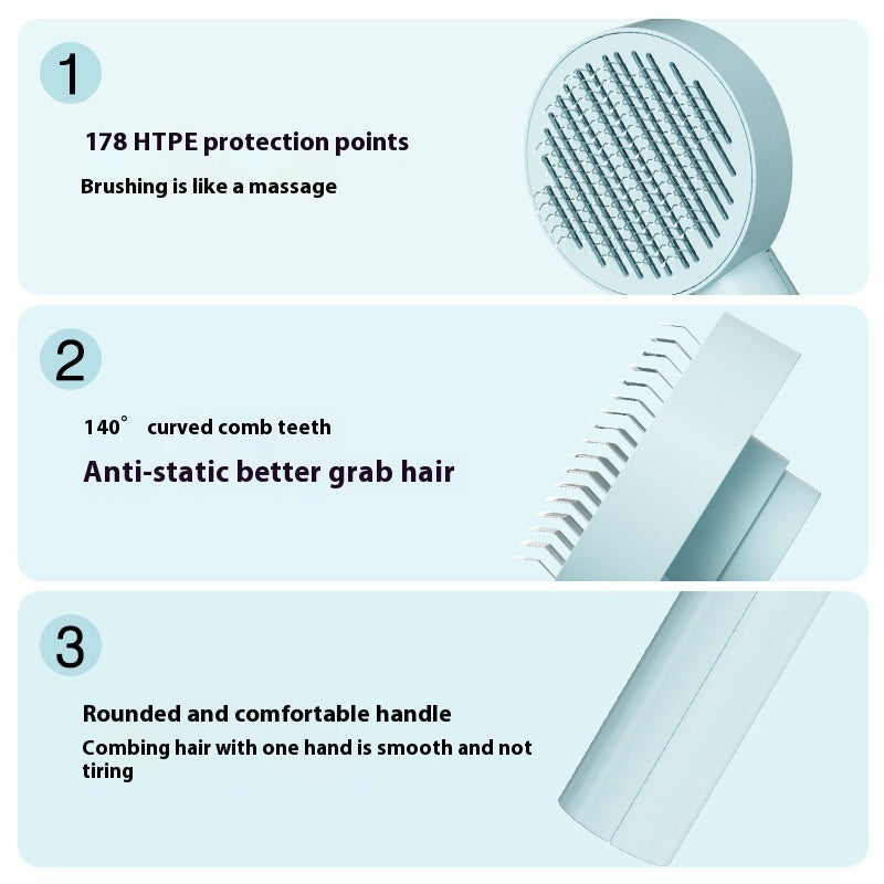 Self Cleaning Pet Needle Comb for Dogs Cats