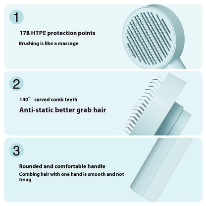 Self Cleaning Pet Needle Comb for Dogs Cats