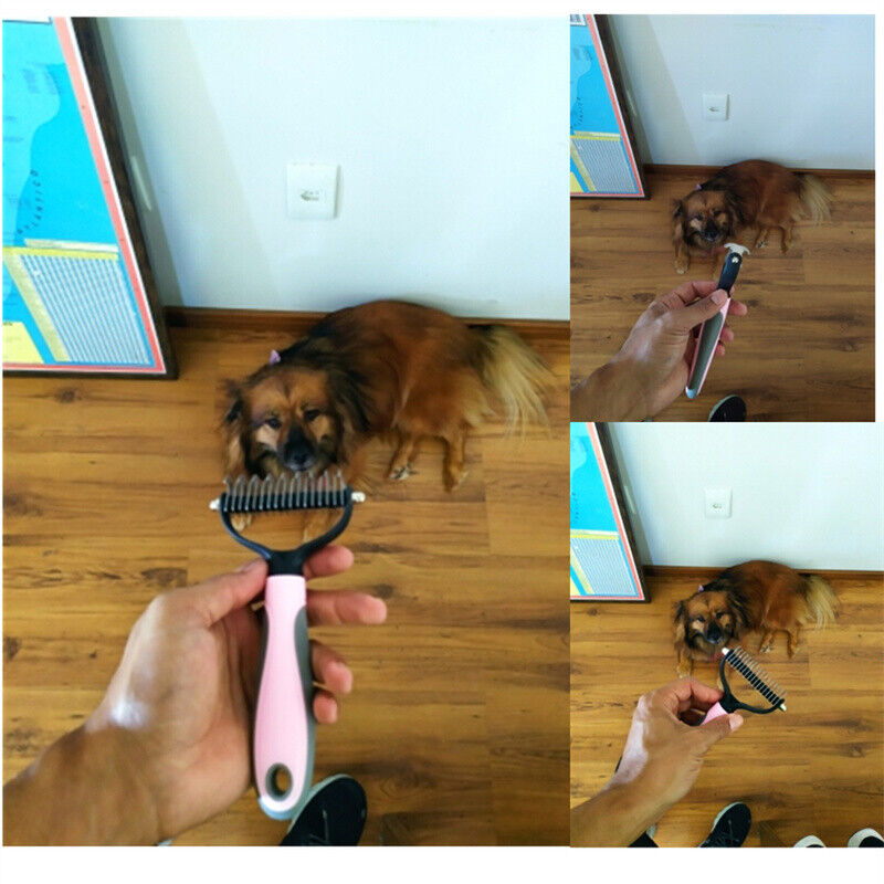 2-in-1 Pet Dematting & Deshedding Comb for Dogs & Cats | Fur, Hair & Undercoat Care Grooming Brush
