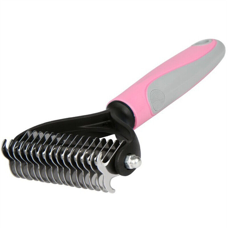 2-in-1 Pet Dematting & Deshedding Comb for Dogs & Cats | Fur, Hair & Undercoat Care Grooming Brush