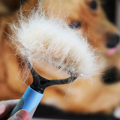 2-in-1 Pet Dematting & Deshedding Comb for Dogs & Cats | Fur, Hair & Undercoat Care Grooming Brush