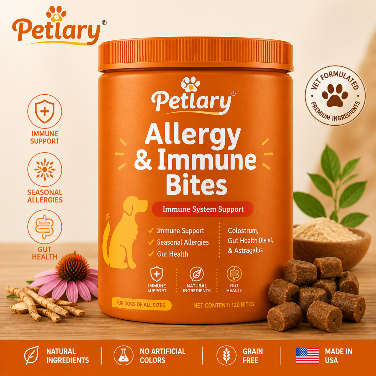 Allergy Relief Probiotic Chews For Dogs – Skin & Ear Support, Salmon Flavor