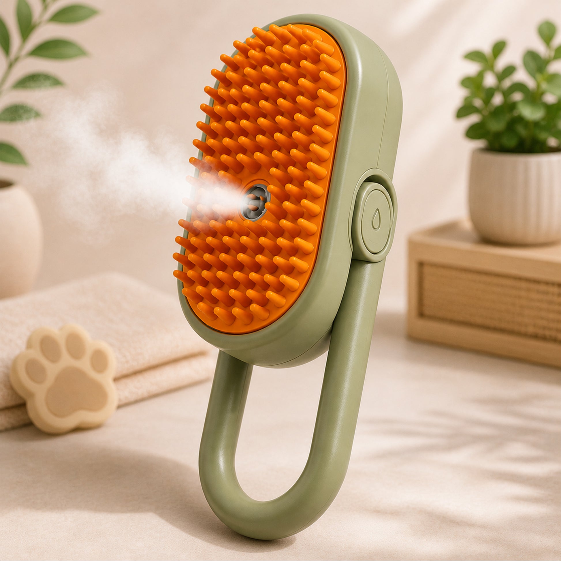 3-in-1 steam pet brush