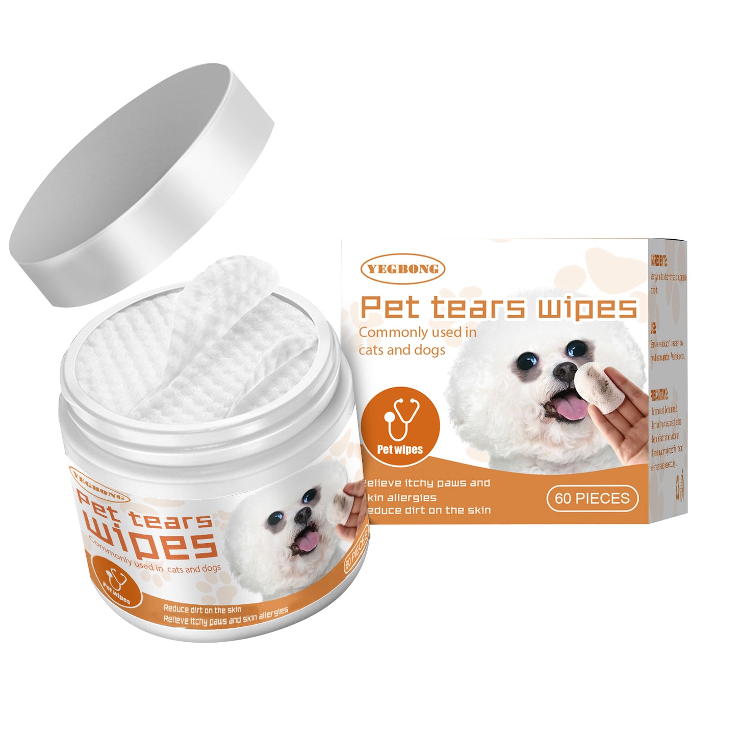 Yegbong Aloe Vera Pet Eye Wipes for Dogs and Cats