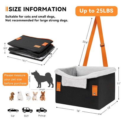 Portable Dog Car Booster Seat For Small Dogs