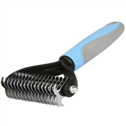 2-in-1 Pet Dematting & Deshedding Comb for Dogs & Cats | Fur, Hair & Undercoat Care Grooming Brush