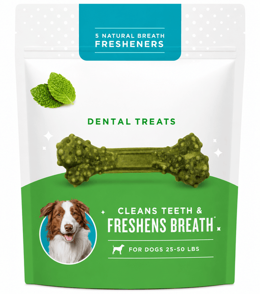 Dental Chews For Dogs – Mint-Flavored Teeth & Fresh Breath Treats, Medium Dogs 25–50 lbs