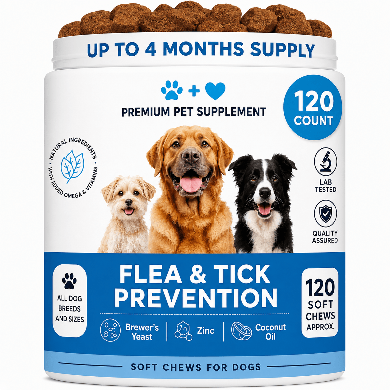 Dog Flea & Tick Soft Chews – Skin, Coat & Pest Defense Support