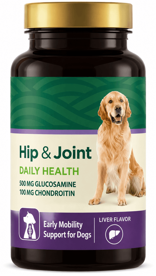 Hip & Joint Chewables For Younger Dogs – Glucosamine, Chondroitin, MSM & Hyaluronic Acid, Liver Flavor
