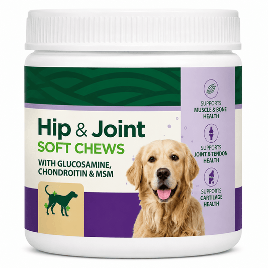 Hip & Joint Soft Chews For Dogs – Glucosamine, Chondroitin, MSM & Hyaluronic Acid Support, Liver Flavor