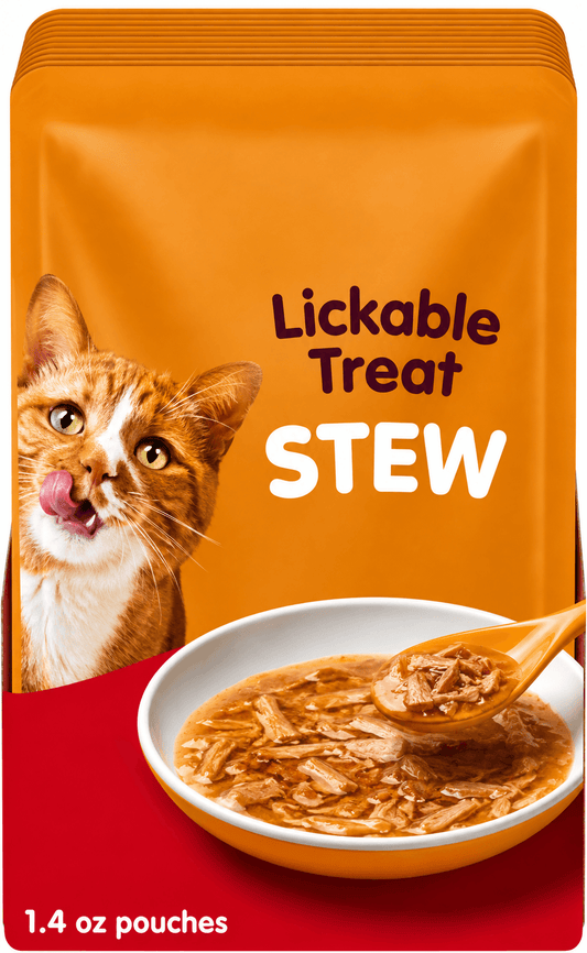 Lickable Wet Cat Treat Stew – Real Chicken & Tuna, Grain-Free Food Topper, 1.4 oz