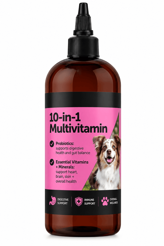 Liquid Multivitamin For Dogs – Salmon Oil, Omega-3 & Bone Broth, Skin, Coat, Gut & Joint Support, 12 oz