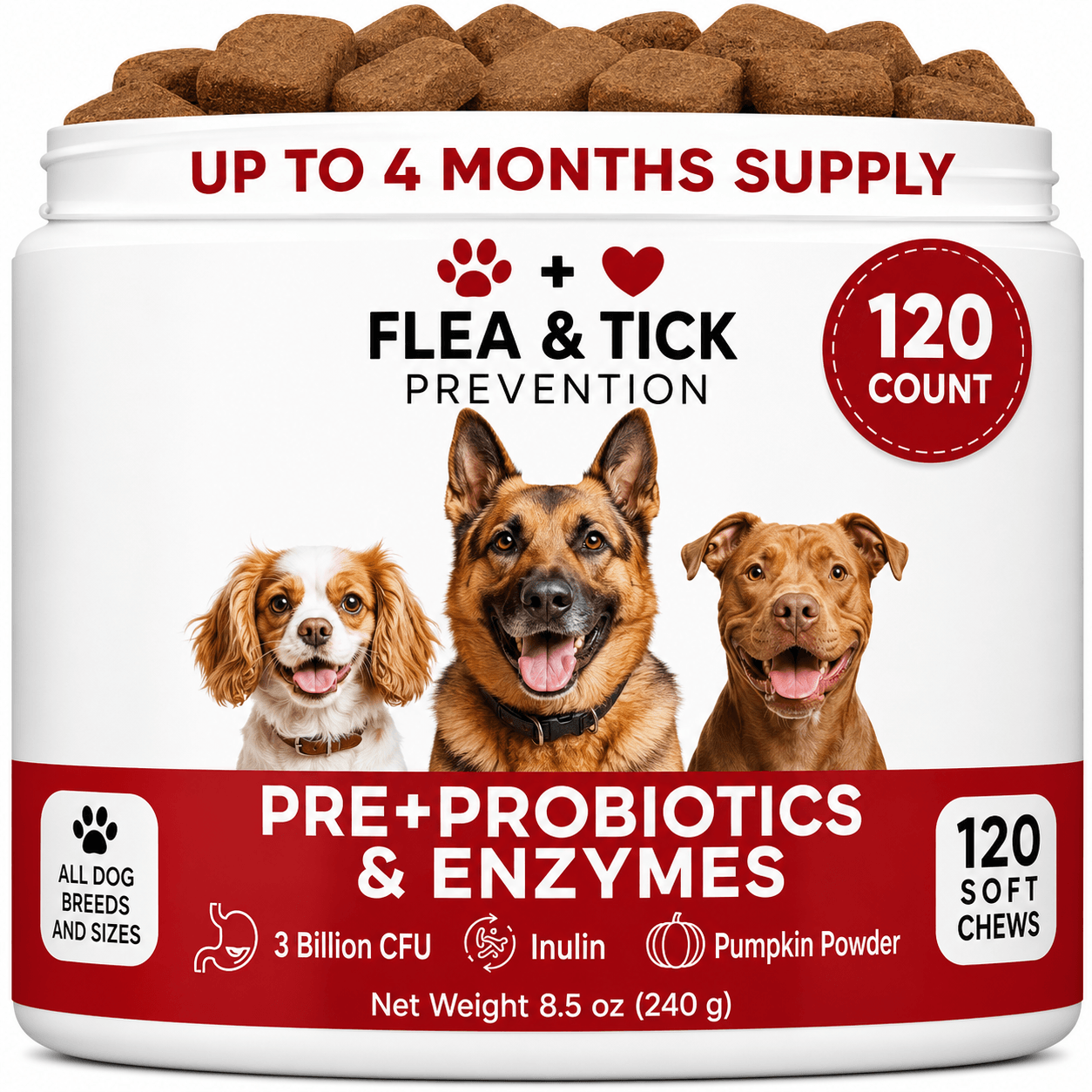 Probiotic Chews For Dogs – Digestive & Gut Health Support With Enzymes