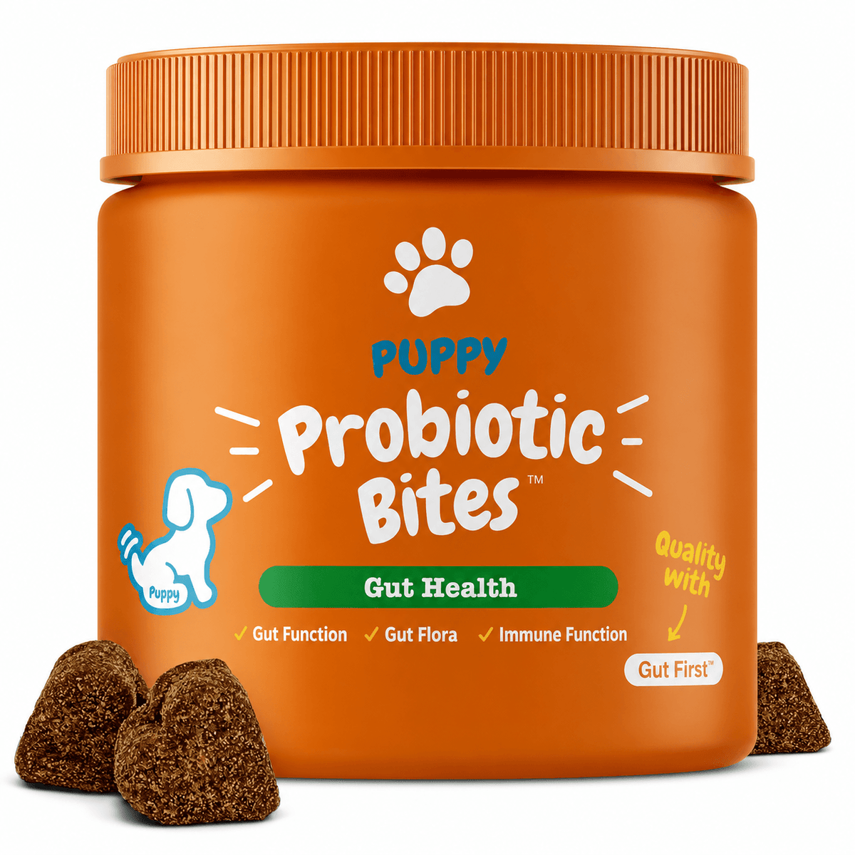 Puppy Probiotic Bites For Dogs – Digestive & Gut Health Support With Pumpkin