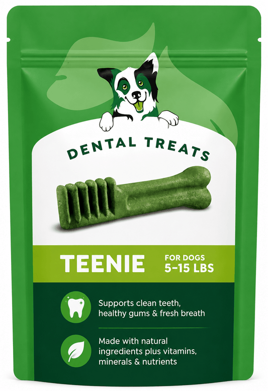 Teenie Dental Treats For Dogs – Blueberry Flavor, Oral Health & Fresh Breath, Dogs 5–15 lbs, 12 oz