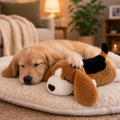 Heartbeat Plush Dog Toy for Anxiety Relief – Calming Sleep Companion for Dogs & Cats
