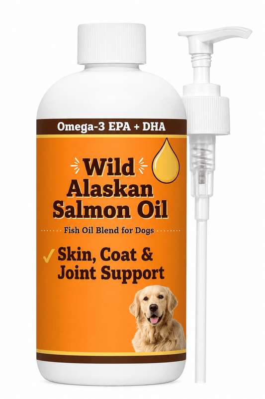 Wild Alaskan Salmon Oil For Dogs – Omega-3 With EPA & DHA, Skin, Coat & Joint Support