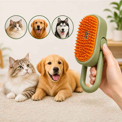 Dog and cat grooming brush for removing loose fur