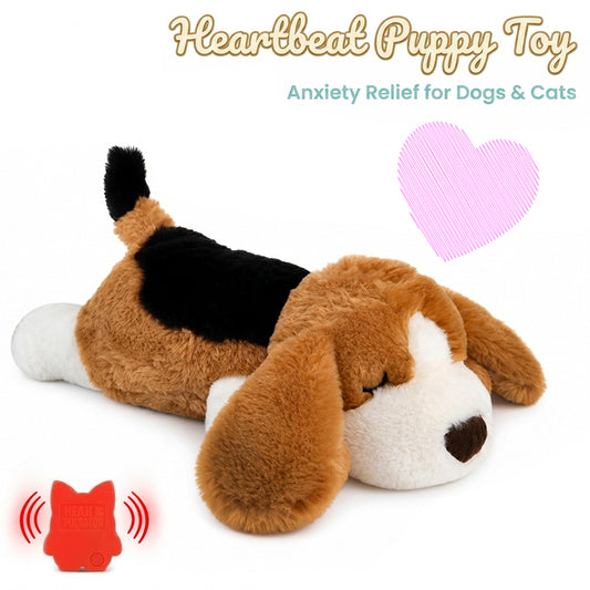 Heartbeat Plush Dog Toy for Anxiety Relief – Calming Sleep Companion for Dogs & Cats