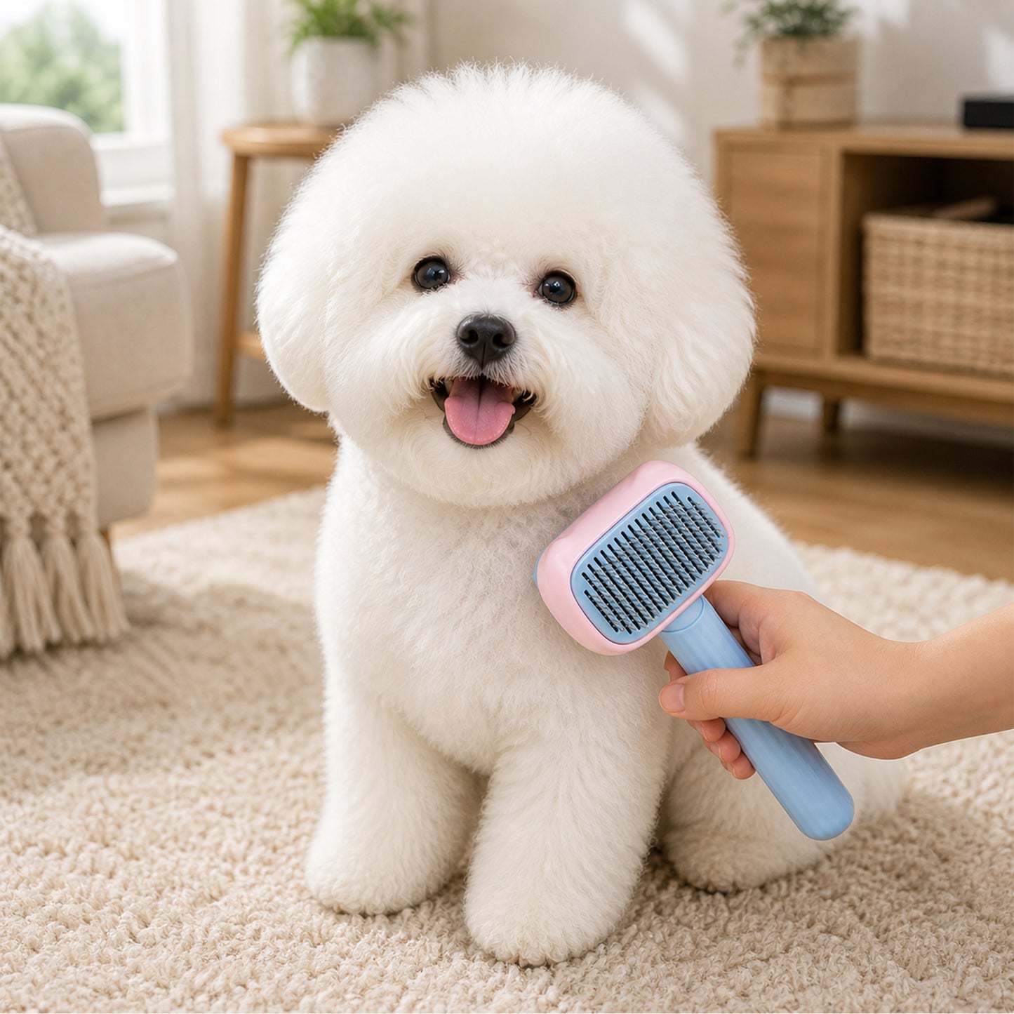 Dog deshedding brush for smoother and healthier coat