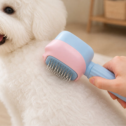 Pet grooming brush for shedding control and coat maintenance
