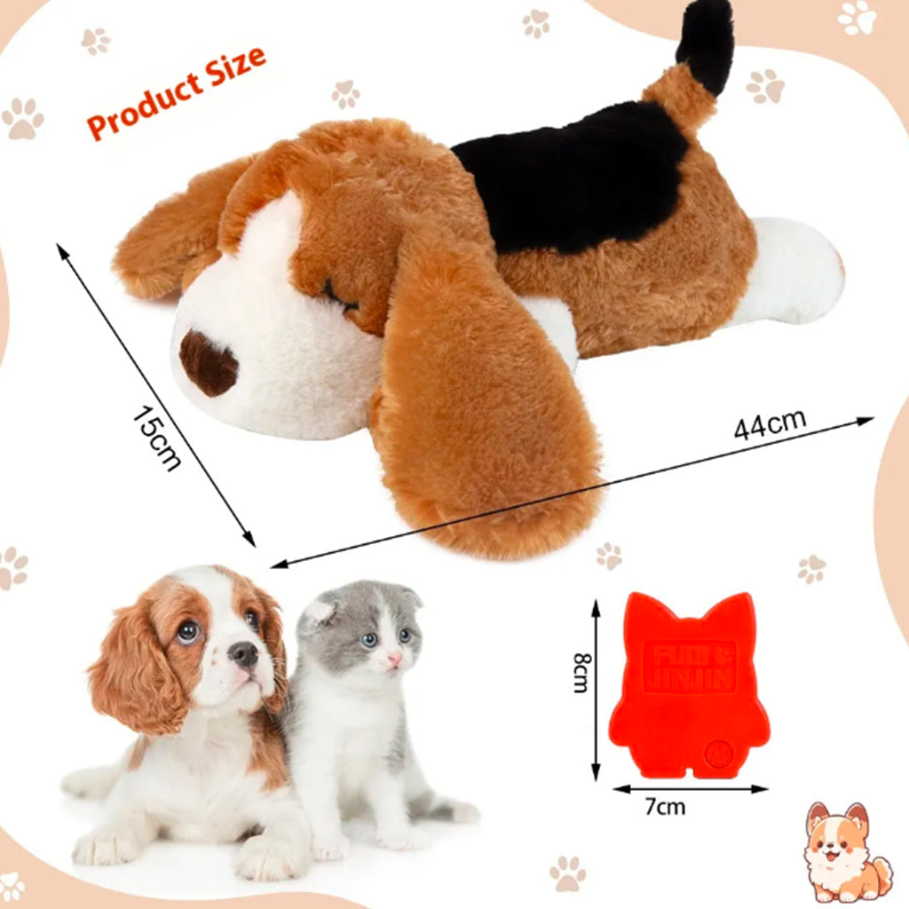 Heartbeat Plush Dog Toy for Anxiety Relief – Calming Sleep Companion for Dogs & Cats